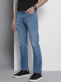 The Indian Garage Co Men Blue Bootcut Light Fade Stretchable Jeans