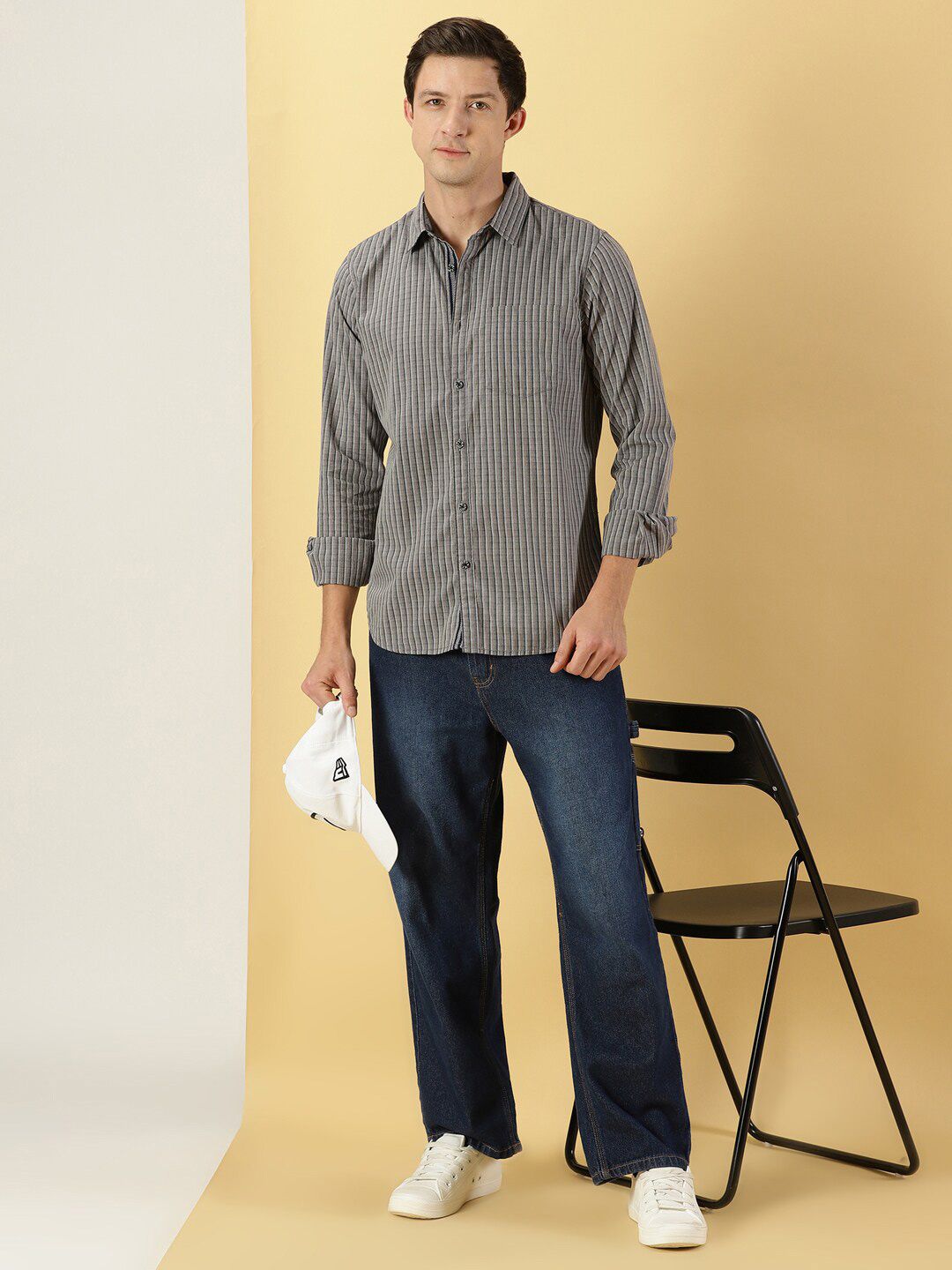 Thomas Scott Classic Slim Fit Vertical Striped Pure Cotton Casual Shirt
