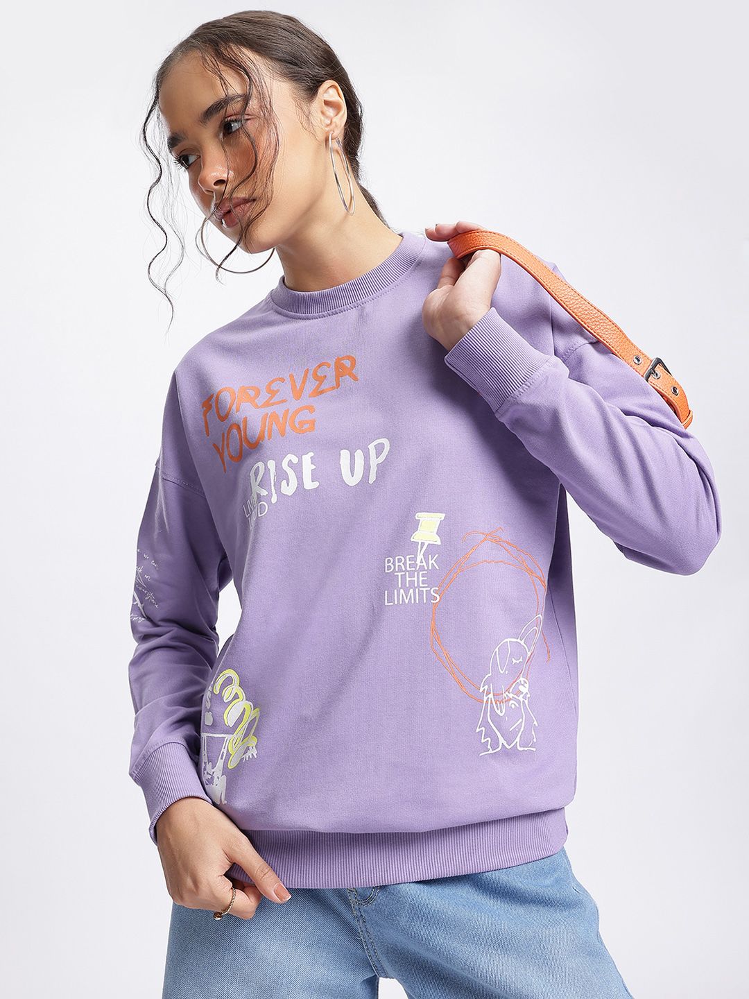 DressBerry Typo-Tastic Fluid Drop Breathable Sweatshirt