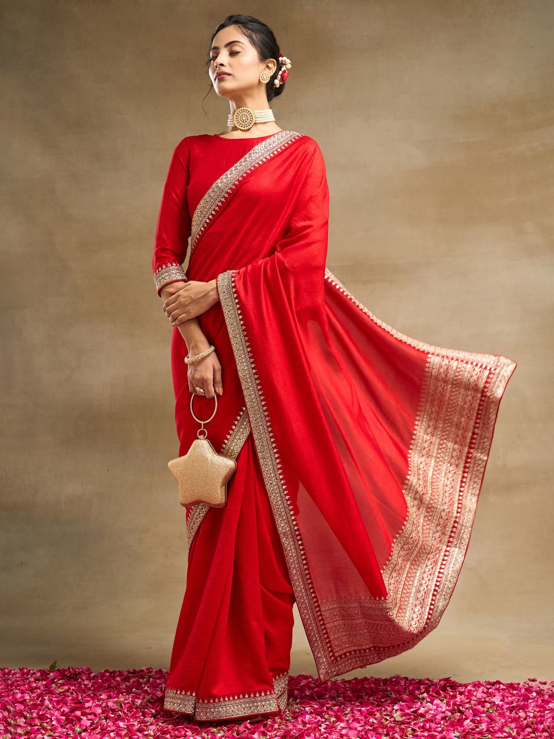 kasee Saree Sutera Tulen Bersulam Padat