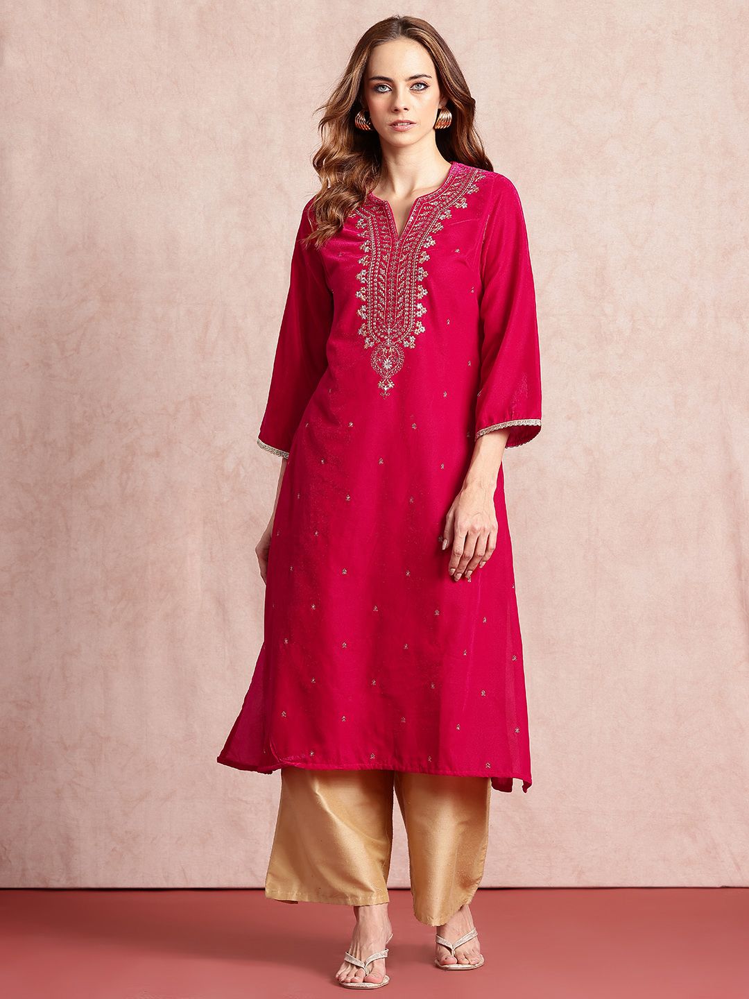 all about you Ethnic Motifs Yoke Design Kurta