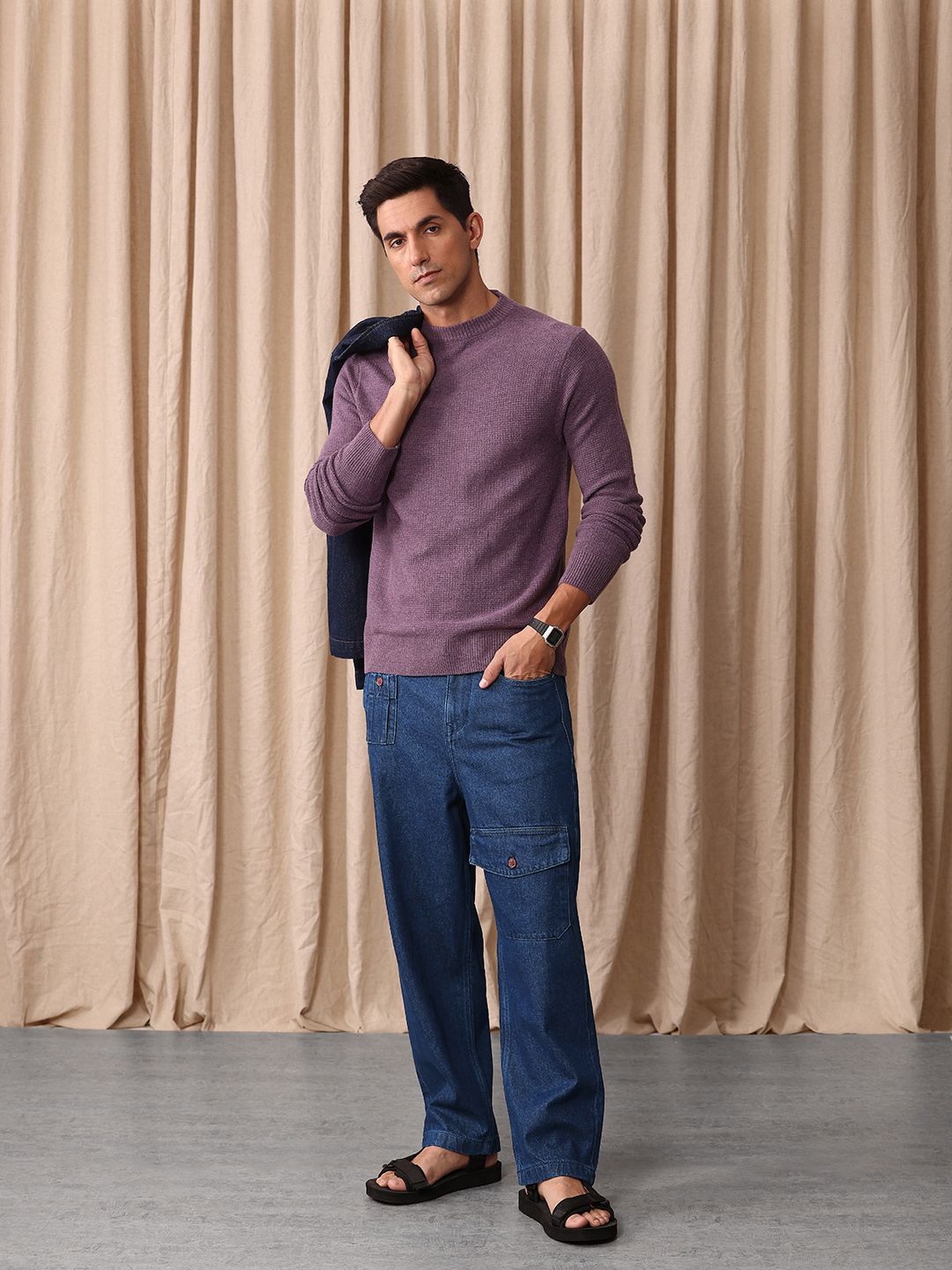 Mr Bowerbird Men Pure Cotton Oversized Jeans