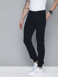 The Indian Garage Co Men Navy Blue Slim Fit Joggers Trousers