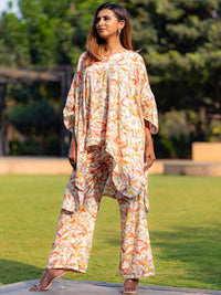 Libas Printed Kaftan & Palazzos Co-Ords Set