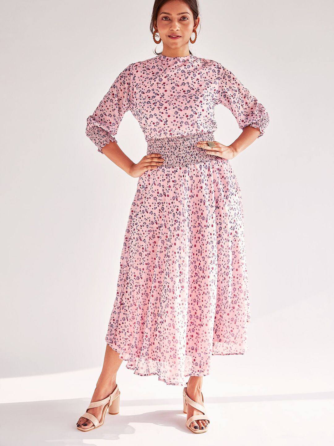 The Label Life Floral Print Fit & Flare Maxi Dress