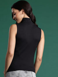 DressBerry Ribbed High Neck Top