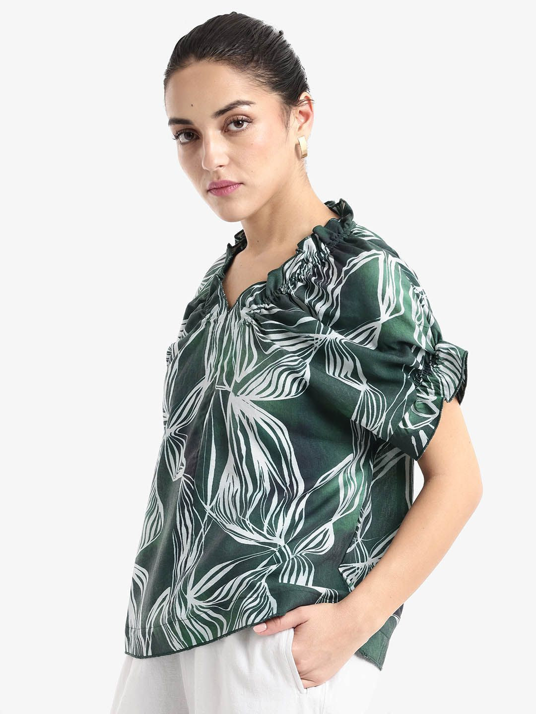 RAREISM Tropical Print Top