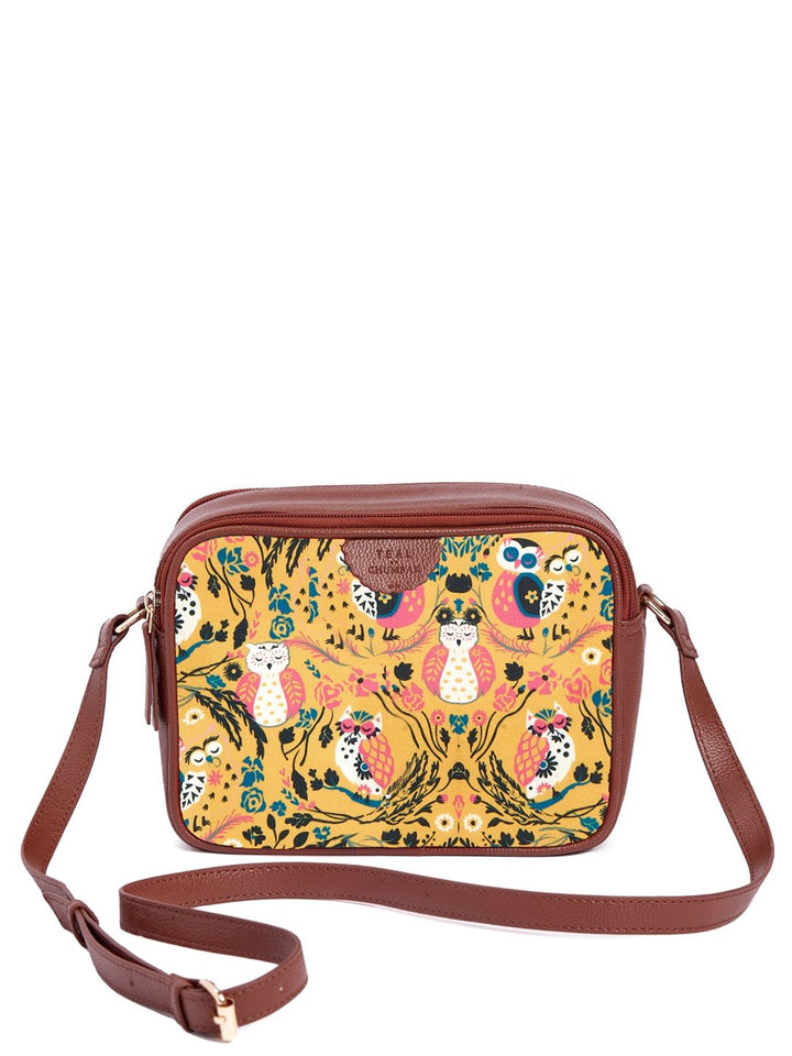 TEAL BY CHUMBAK Floral Printed Structured Sling Bag