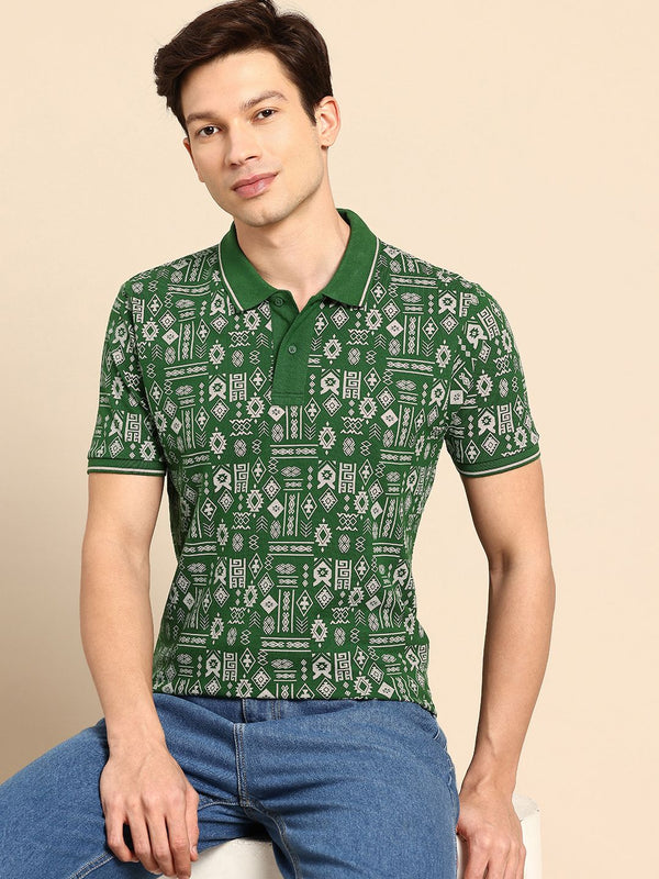 Menjadi T-Shirt Kapas Polo Polo Bercetak Manusia