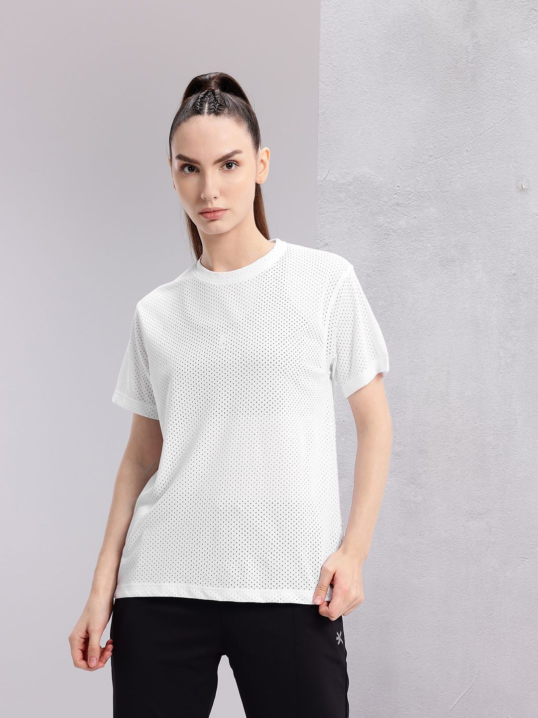 HRX by Hrithik Roshan Women Perforated Rapid-Dry Training T-shirt