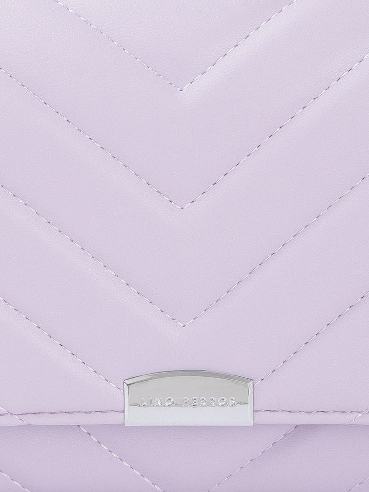 Lino Perros Women Lavender Solid Quilted Structured Shoulder Bag