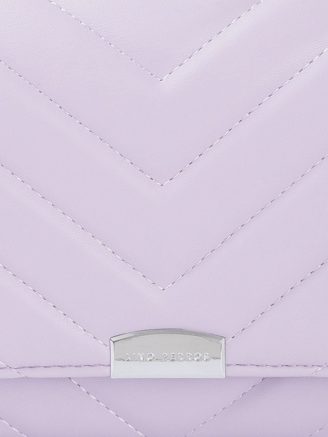 Lino Perros Women Lavender Solid Quilted Structured Shoulder Bag