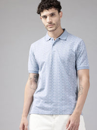 Park Avenue Geometric Print Polo Collar T-shirt