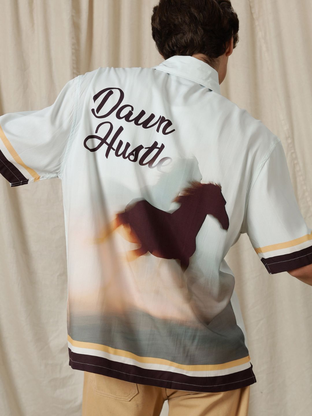 Eszett Dawn Hustle Conversational Cotton Short Sleeves Shirt