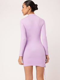DressBerry Lavender Love Ruched Regal Bodycon Mini Dress