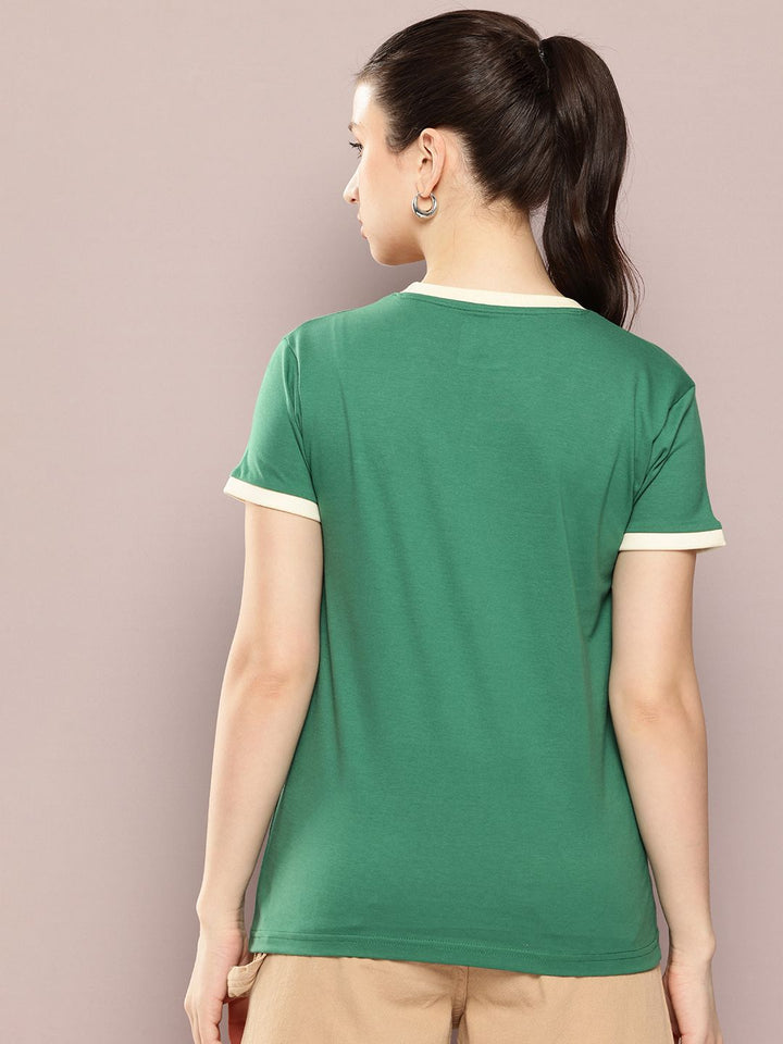 DILLINGER Women Regular Fit Short Sleeve Embroidery Tshirt