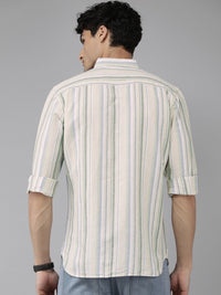 THE BEAR HOUSE Slim Fit Striped Casual Shirt
