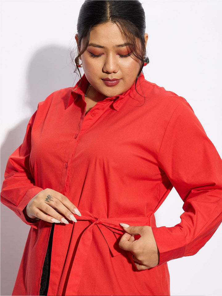 SASSAFRAS Curve Plus Size Pure Cotton Casual Shirt
