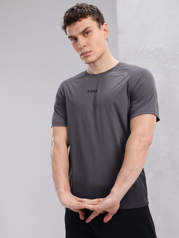 HRX by Hrithik Roshan Brand Logo & Geometric Printed Rapid-Dry Training T-shirt