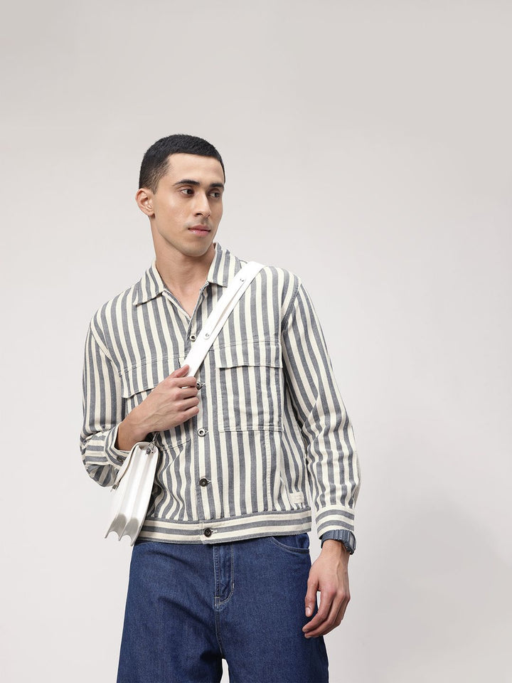 ether Zen Pure Cotton Striped Casual Shirt