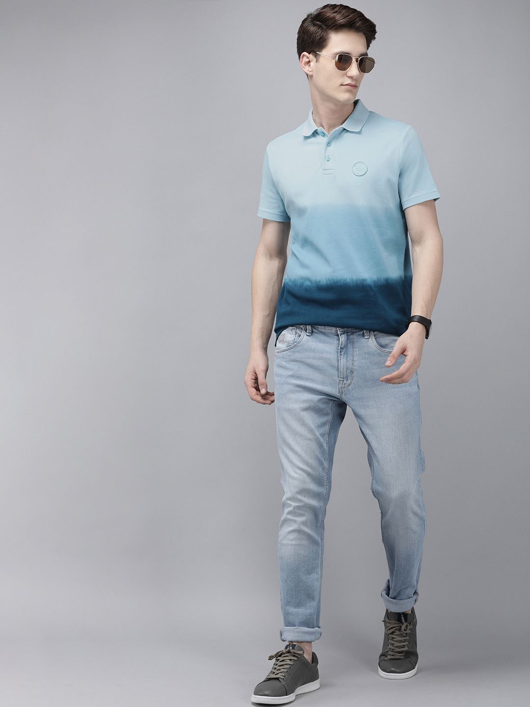 THE BEAR HOUSE Ardor Edition Men Pure Cotton Dyed Polo Collar Slim Fit T-shirt