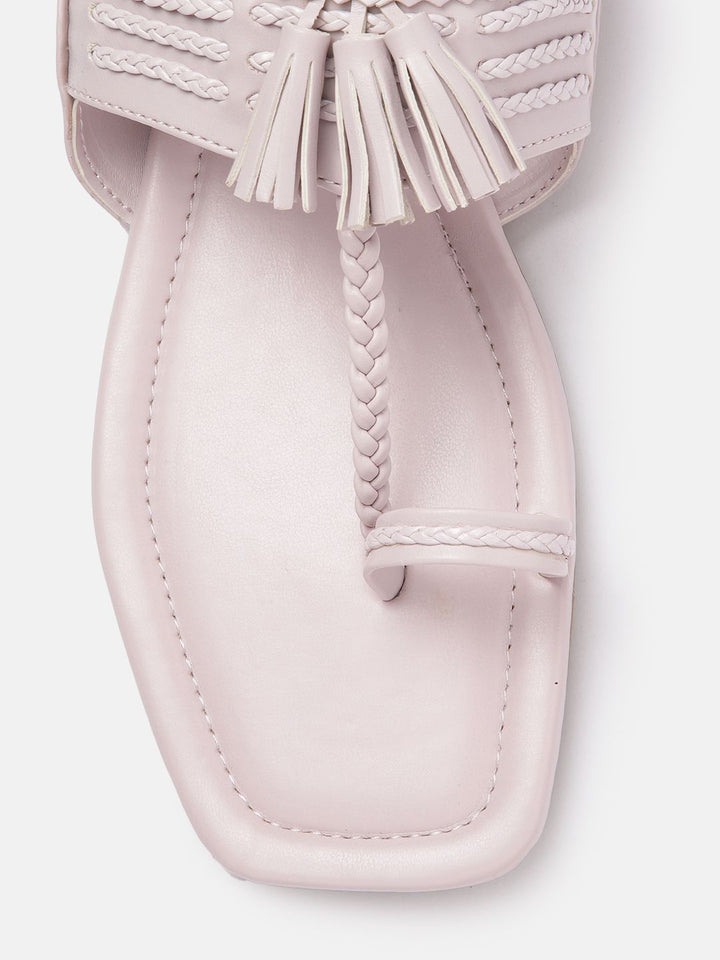 Anouk Women Woven Ethnic One Toe Flats with Tassels