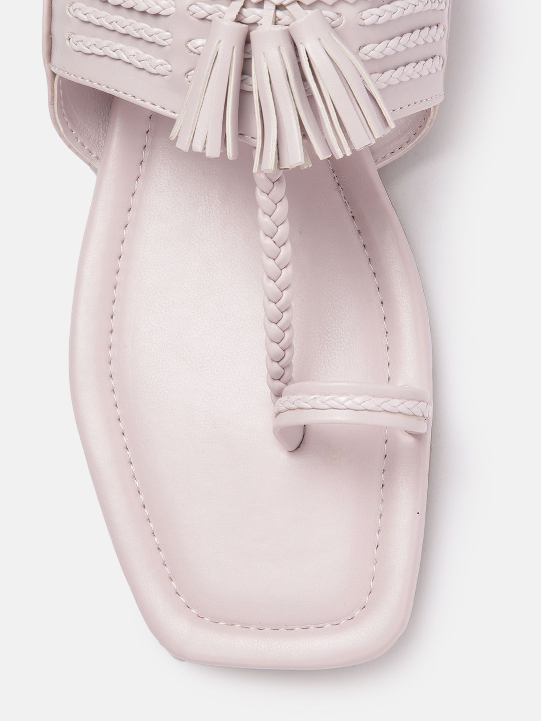 Anouk Women Woven Ethnic One Toe Flats with Tassels