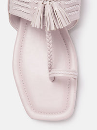 Anouk Women Woven Ethnic One Toe Flats with Tassels