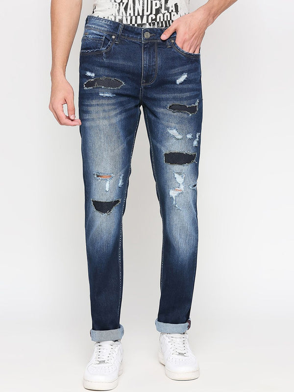 Being Human Men Mildly Distressed Heavy Fade Slim Fit Jeans