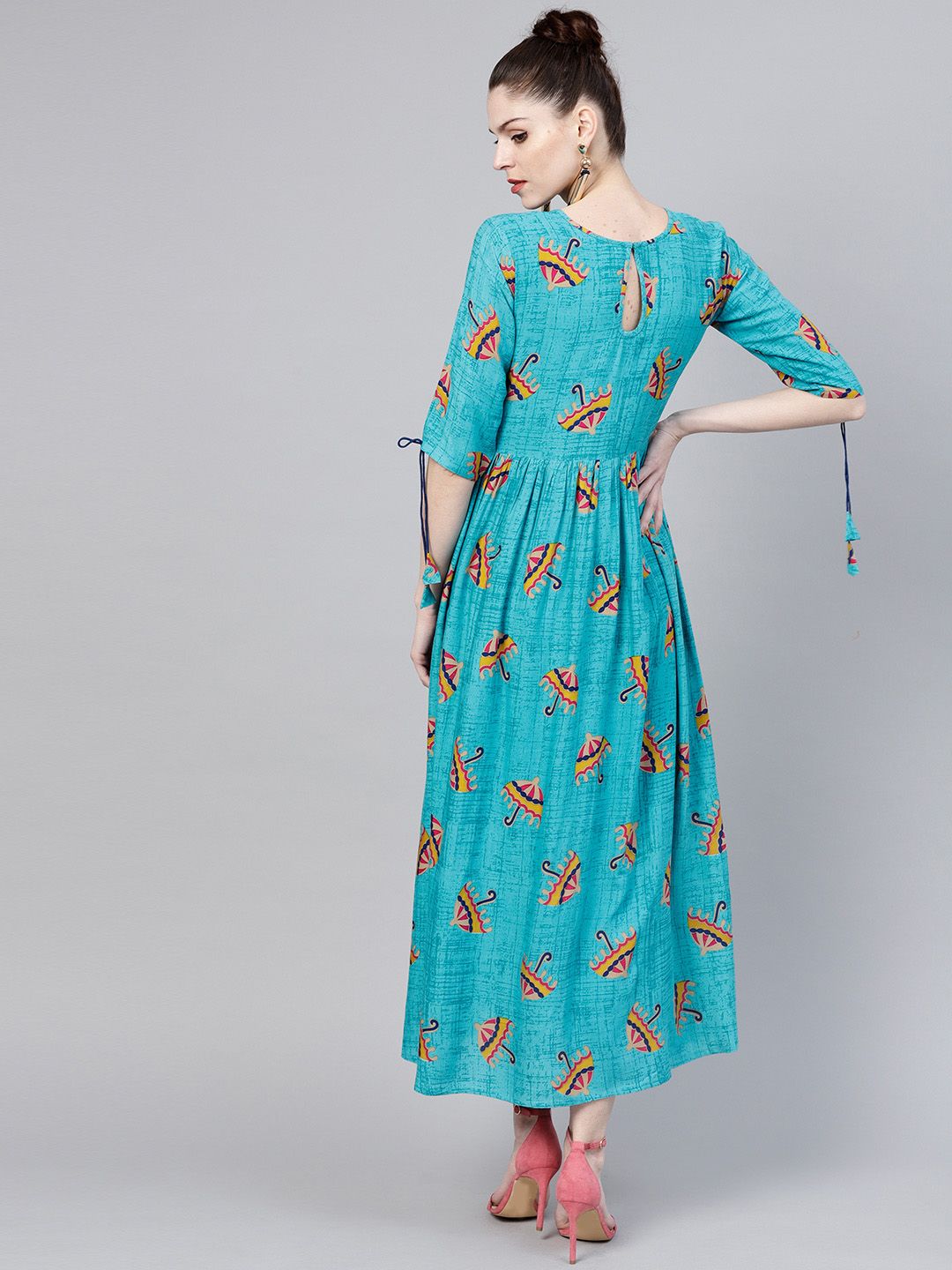 Gerua By Libas Women Blue Printed Maxi Dress