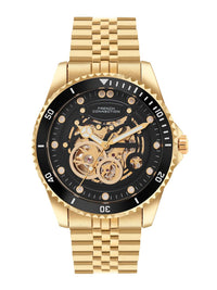 French Connection Men Skeleton Dial & Reset Time Analogue Automatic Motion Watch