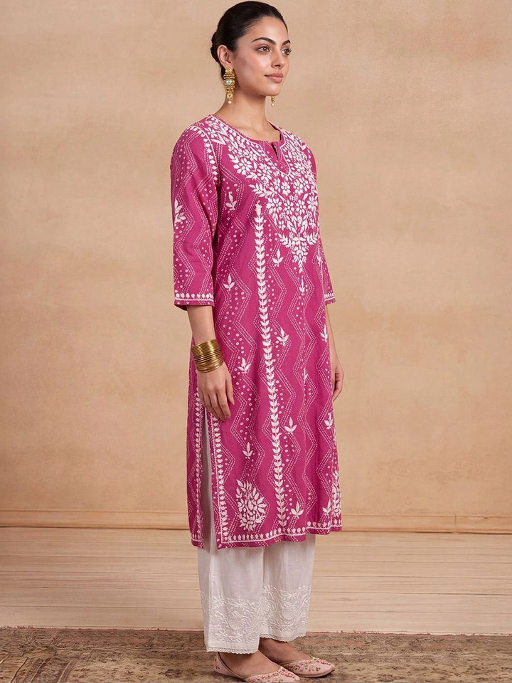 Rumah Wanita Chikankari Sulam Kurta Chikankari