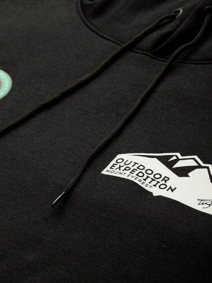 The Indian Garage Co Men Printed Hooded Sweatshirt