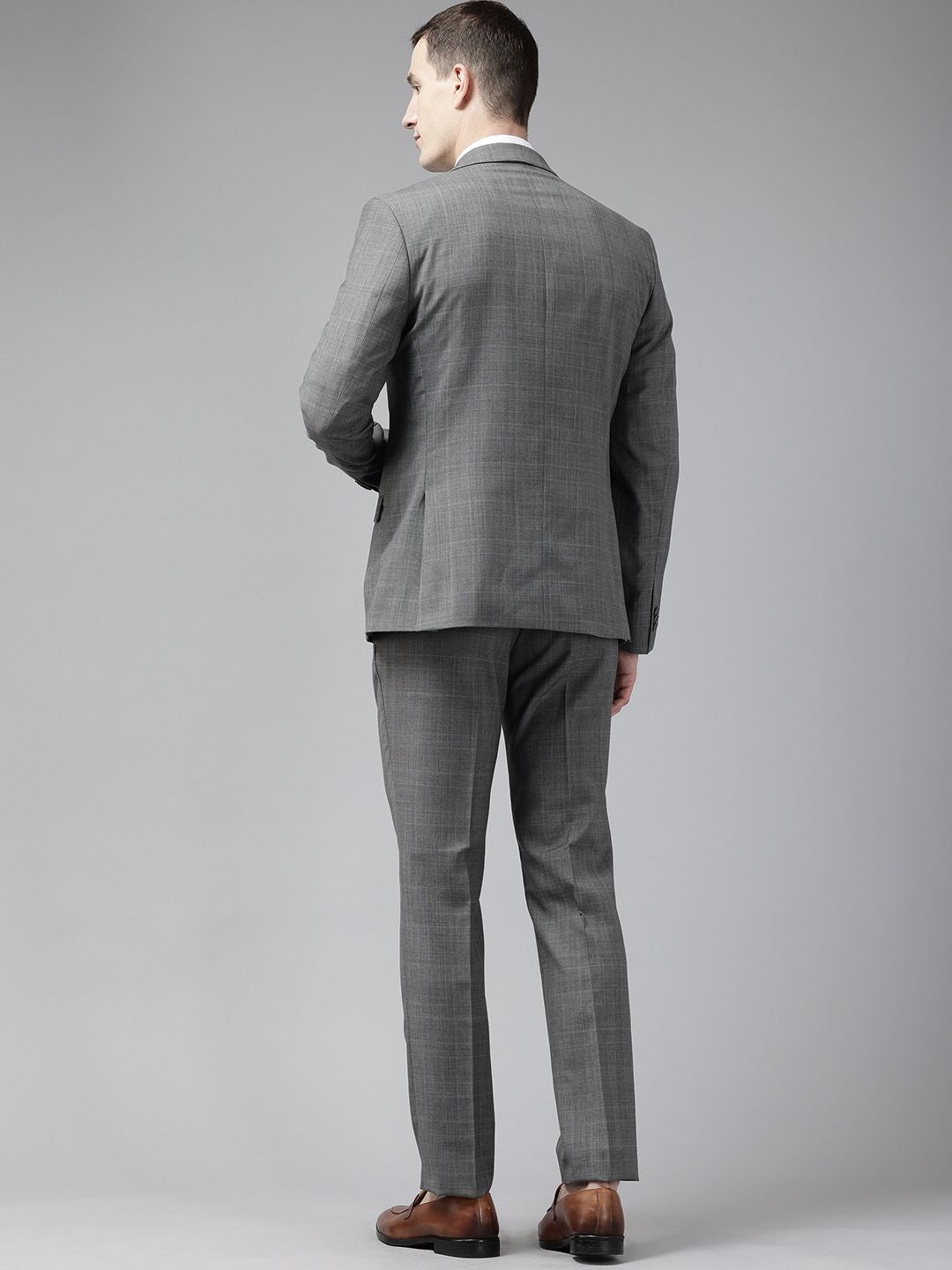 Park Avenue Super Slim Fit 2-Piece Checked Formal Suit