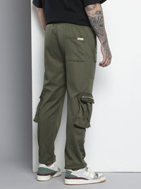 The Indian Garage Co Men Relaxed Fit Textured Cargo Track Pant