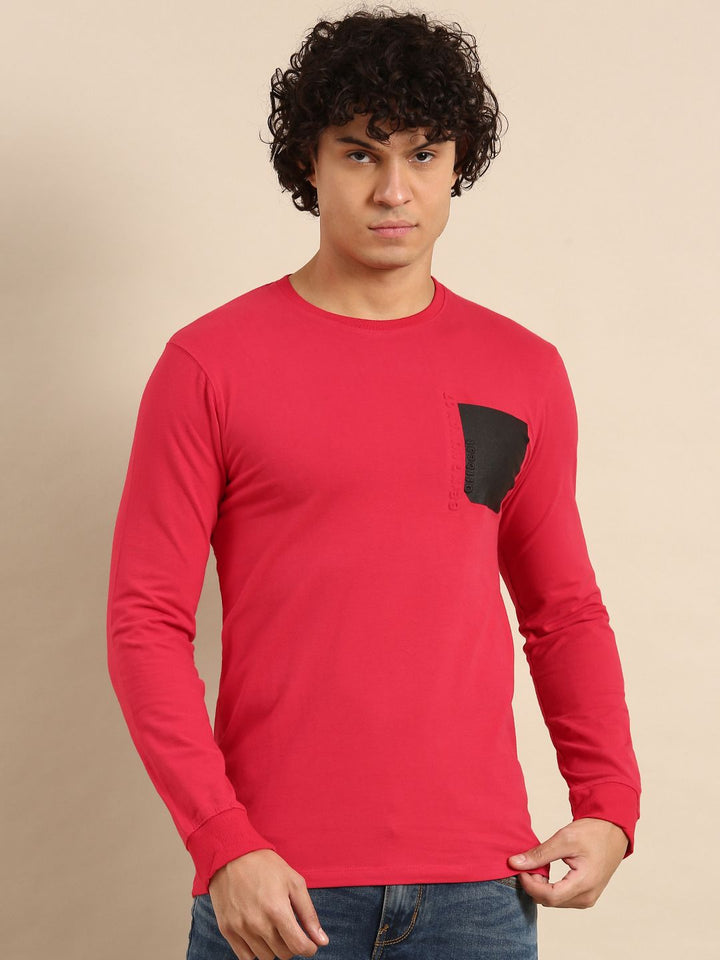 Being Human Embossed Detail Patchwork Round Neck T-shirt
