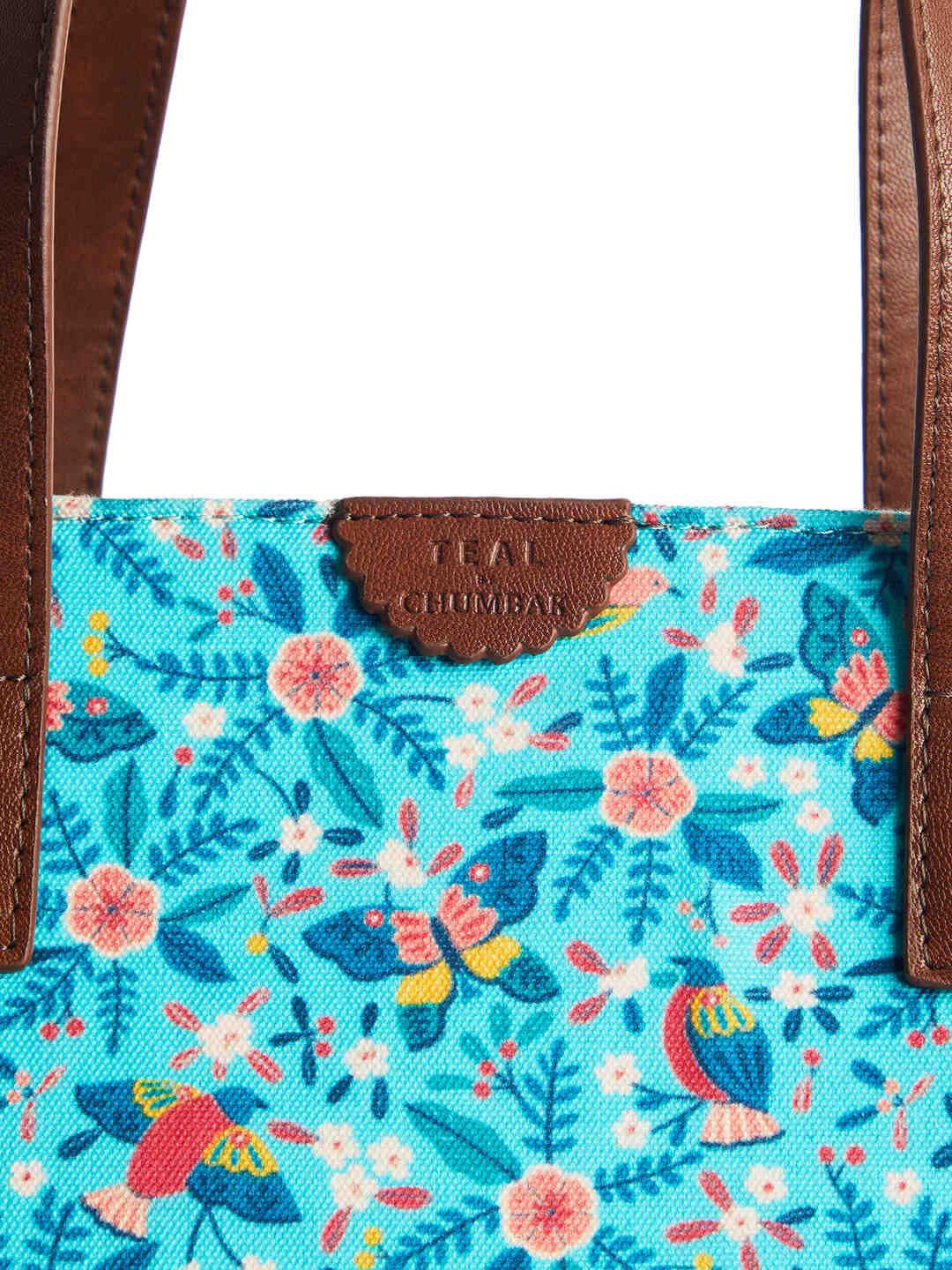 TEAL BY CHUMBAK Women Floral Printed Tote Bag