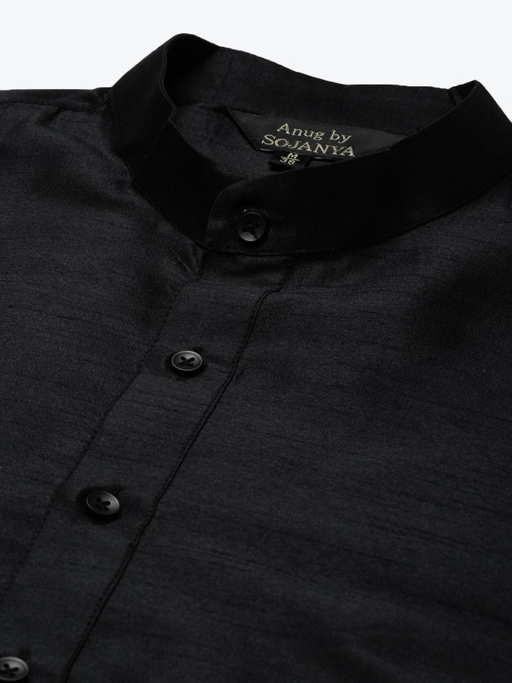 Anug by SOJANYA Men Black Mandarin Collar Kurta