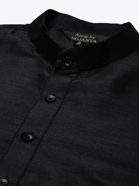 Anug by SOJANYA Men Black Mandarin Collar Kurta