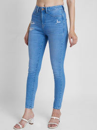 SPYKAR Women Super Skinny Fit Mild Distressed Stretchable Jeans