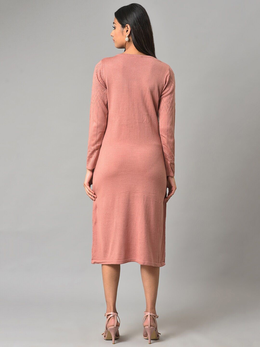 W A-Line Midi Acrylic Dress