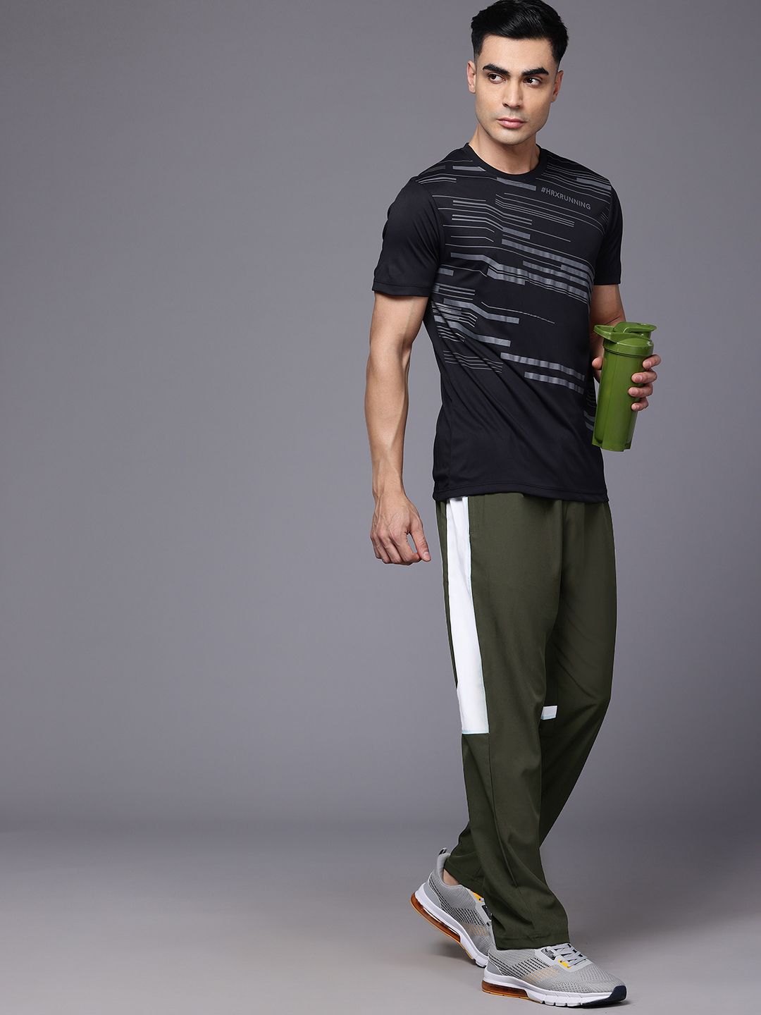 HRX by Hrithik Roshan Men Colourblocked Rapid-Dry Running Track Pants