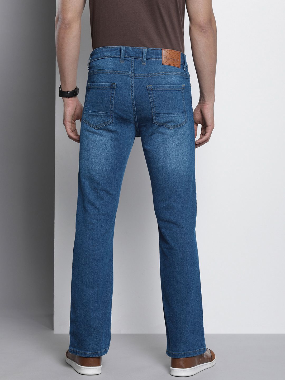 The Indian Garage Co Men Bootcut Light Fade Stretchable Jeans