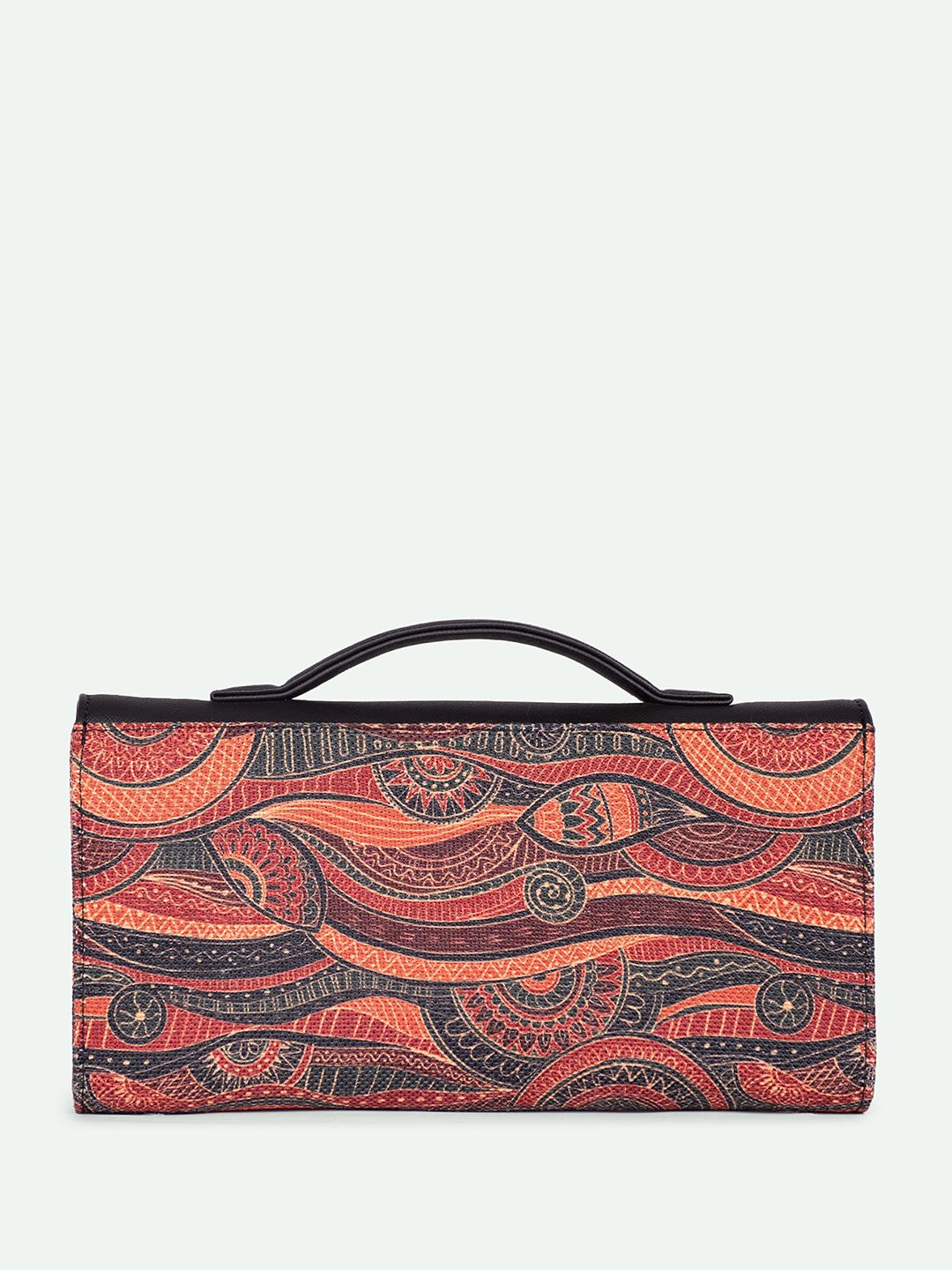 ZOUK Rhea Kapoor Pithora Artistry Textured Water Resistant Jute Envelope Clutch