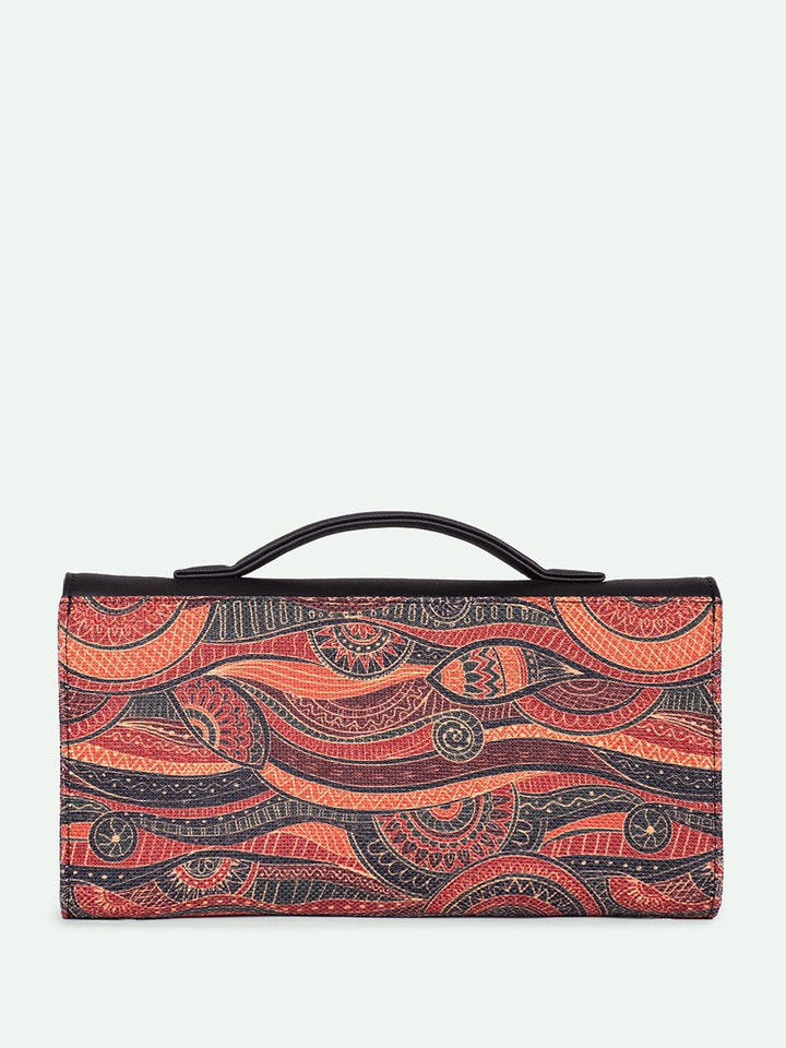 ZOUK Rhea Kapoor Pithora Artistry Textured Water Resistant Jute Envelope Clutch
