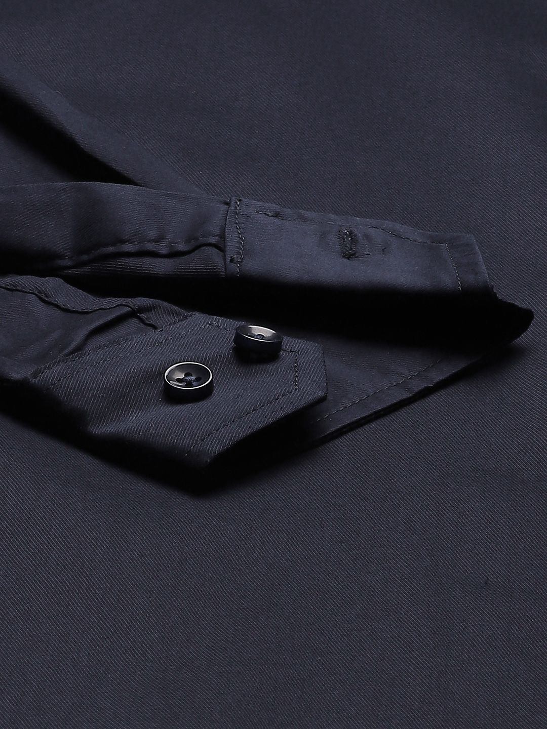DENNISON Men Navy Blue Smart Slim Fit Stretchable Lycra Formal Shirt