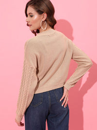 STREET 9 Women Beige Cable Knit Pullover