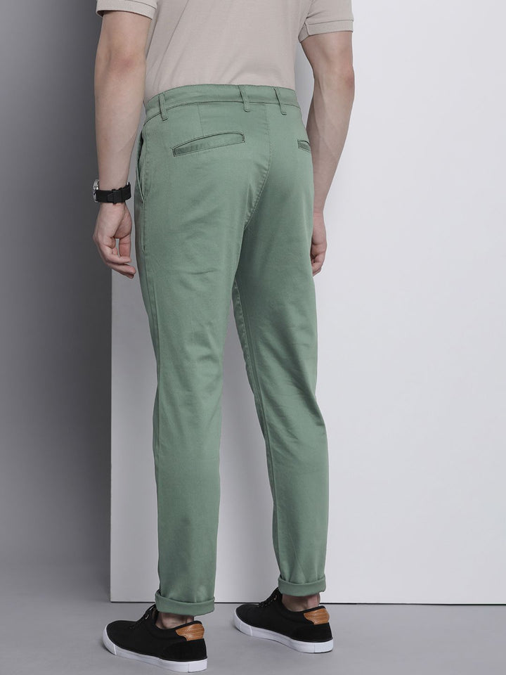 The Indian Garage Co Men Solid Slim Fit Chinos Trousers