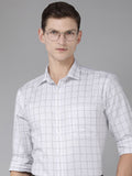 Park Avenue Windowpane Checked Slim Fit Pure Cotton Formal Shirt