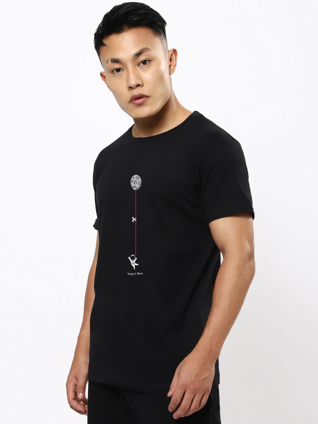 Bewakoof Men Black Printed Pure Cotton  T-shirt